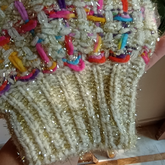 Sparkling Knitted Boxy Oversized Sweater - Picture 8 of 13